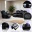 Ensemble de fauteuils inclinables électriques en cuir 2 pièces avec lumière DEL, chargeur sans fil, lampe de lecture et accoudoirs de rangement-1103367978