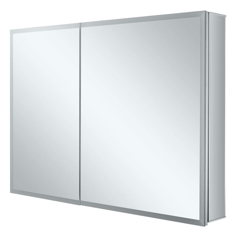 Armoire à pharmacie DEL à deux portes FINE FIXTURES Aura ™ Smart avec chargement sans fil Qi, désembuage anti-buée et éclairage 3 couleurs à intensité variable