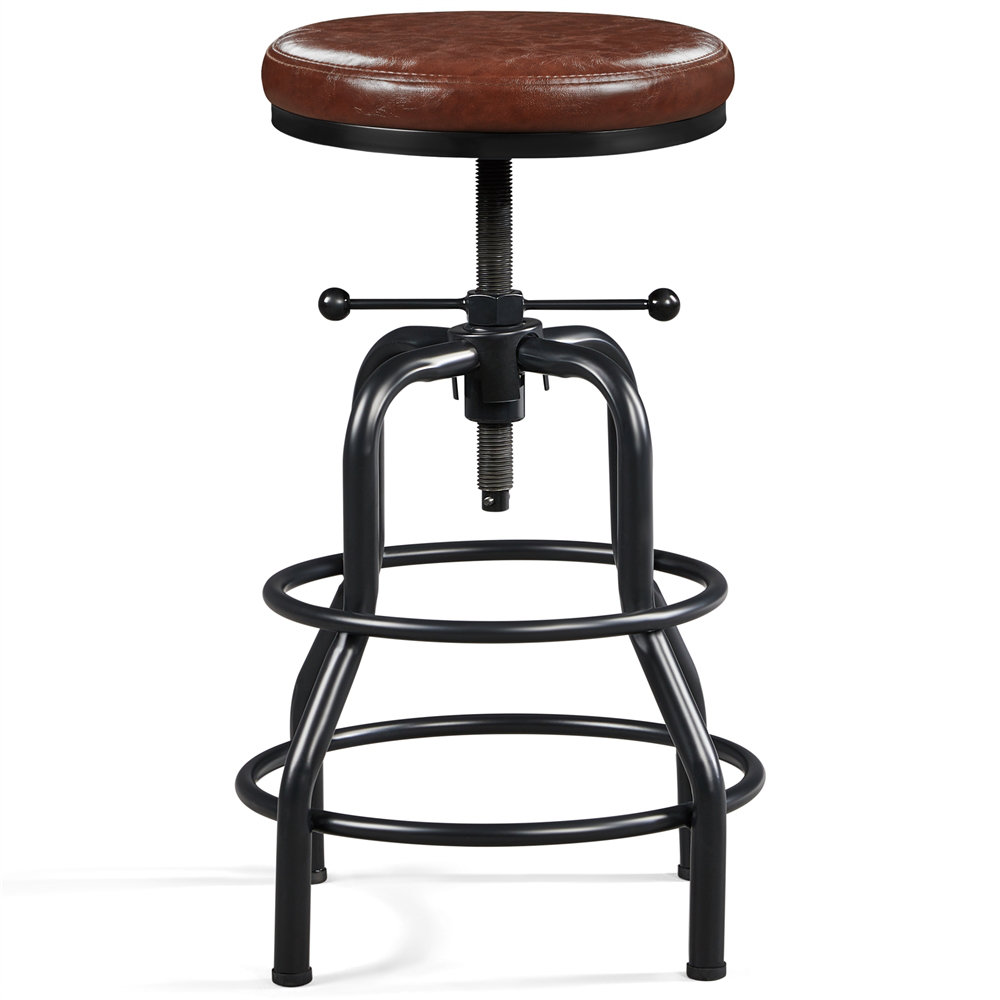 Palmquist Swivel Upholstered Adjustable Height Counter Stool with Metal Frame Trent Austin Design® 