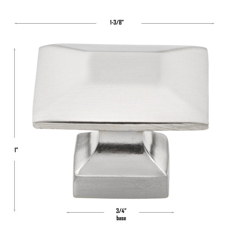 1 3/8" Length Square Knob Multipack, Satin Nickel