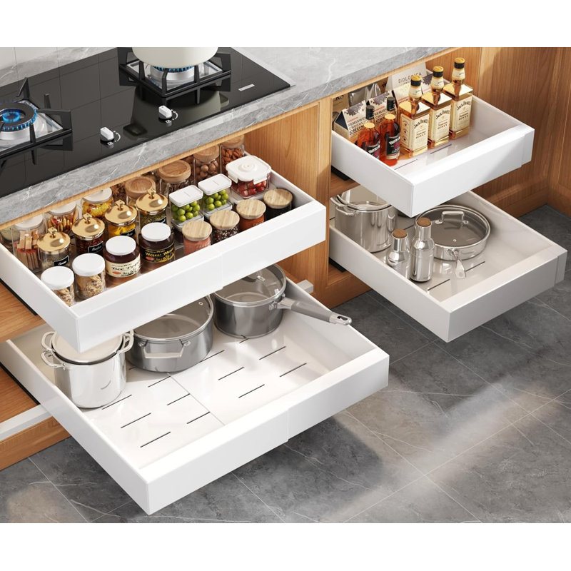 Expandable Pull-Out Cabinet Storage Device