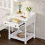 Table de chevet de chambre à coucher de style rétro avec poignée en métal - tiroir de table de chevet blanc et tablette ouverte-669429443