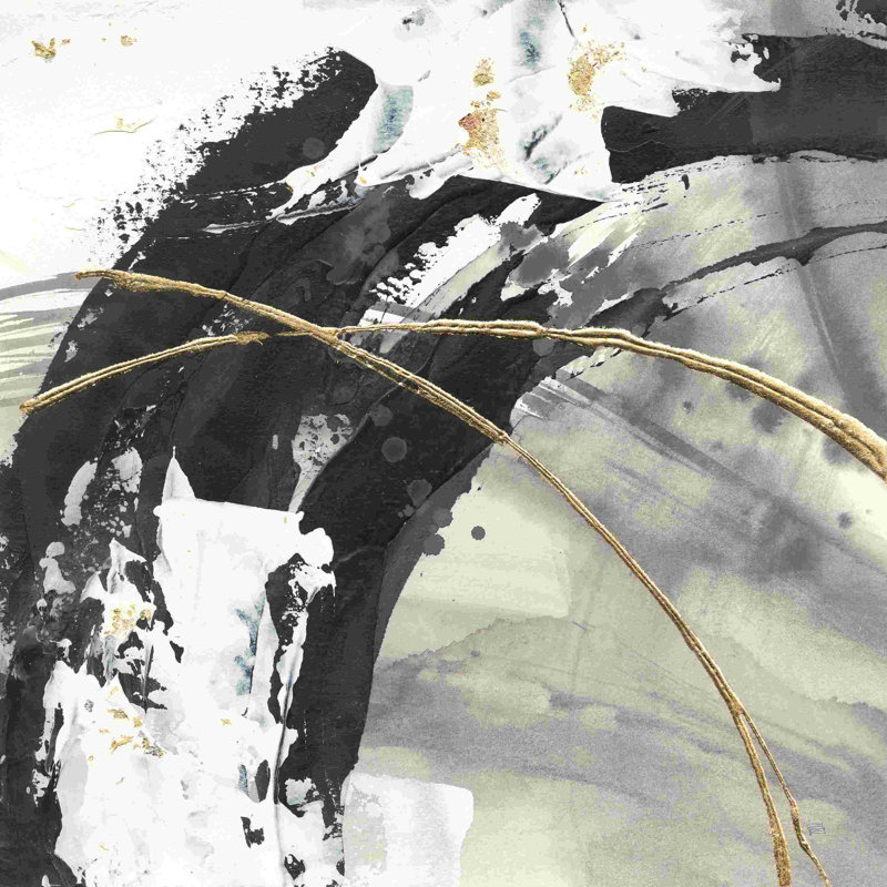 «Gilded Arcs II Crop» par Chris Paschke - peinture sur toile tendue, H 12 po x l 12 po