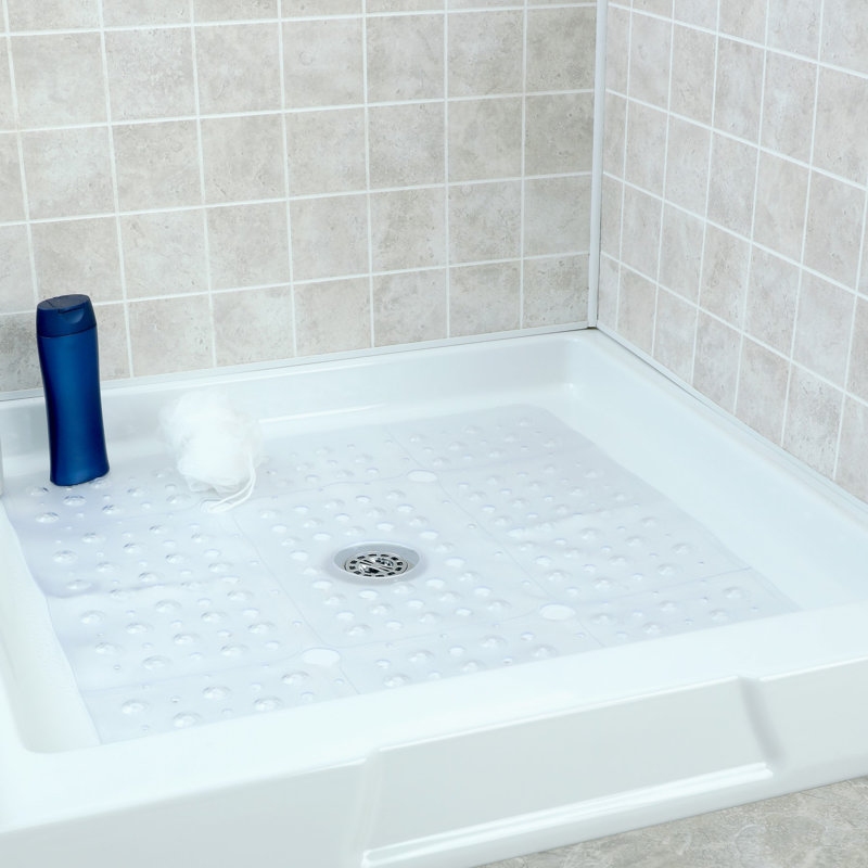 Clear Extra Large Non-Slip Square Shower Mat, 27"