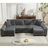 114" Sleeper Sofa,U Shaped Sofa , Pull Out Bed,Convertible Oversize 2 In 1 Sleeper Sofa, Living Room,Upholstery Sofa Bed,Adjustable Sleeper Sofa,Corduroy-1255605702