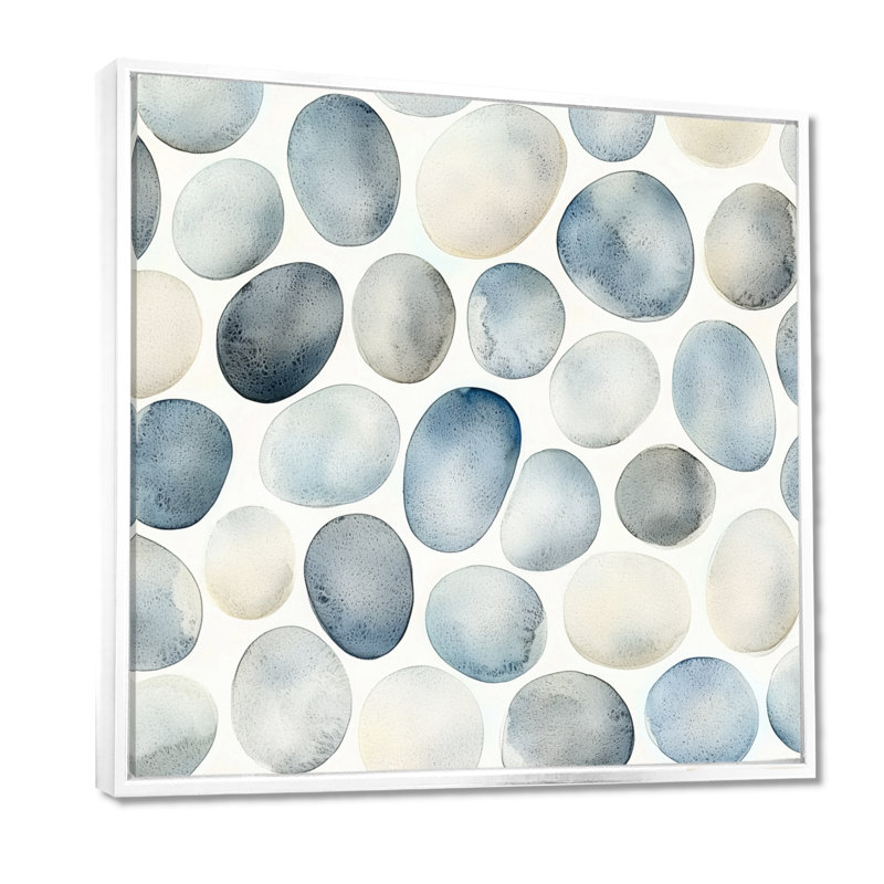Nosarena Minimalist Meditation Stone Collage II - art mural méditation, H 36 po x l 36 po, Impression encadrée flottante