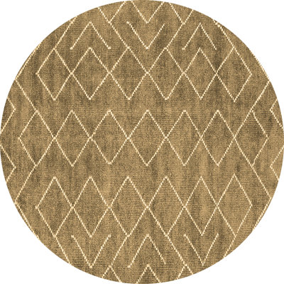 Tapis brun en laine et polyester tissé à la machine Dortley