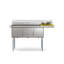 63 in Three Compartment Sink, Bowl Size 15x15x14, Stainless-Steel 16 Gauge with Right Drainboard