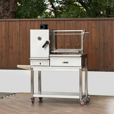 Barbecue argentin DuoFire Infinity DuoFire de 55 pouces avec four à charbon/fumoir