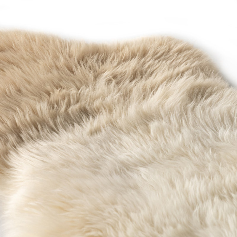 Luxurious Vale Ombre Sheepskin Throw in Beige - 32"x16"