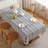 White Blue Boho Cotton Linen Table Clothes with Tassels for Rectangle Tables
