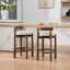 Ensemble de 2 tabourets de comptoir pivotants pour îlot de cuisine - Chaises de bar modernes de style Mid-Century avec dossier, assise de 26 pouces de hauteur, structure en bois massif et revêtement en lin doux