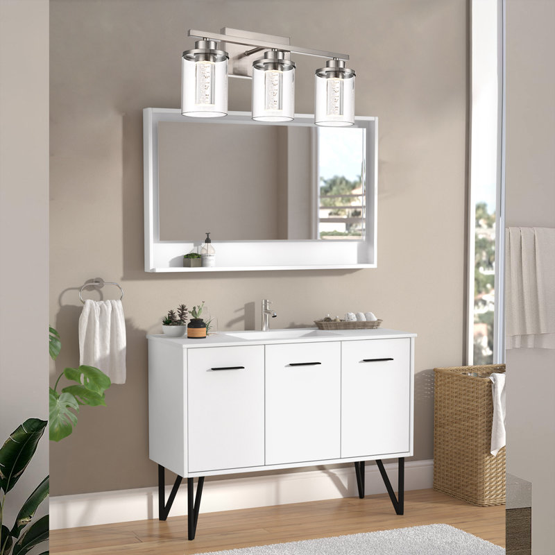 3-Light Vanity Lights, Bathroom Vanity Light Fixtures, Dimmable Soft Warm White/Warm White/Neutral White/Cool White/Day White Light Light Fixtures With Clear Glass Shade For Bedroom, Living Room Hallway Lighting