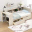Lit plateforme avec tiroir et deux tablettes-658388826
