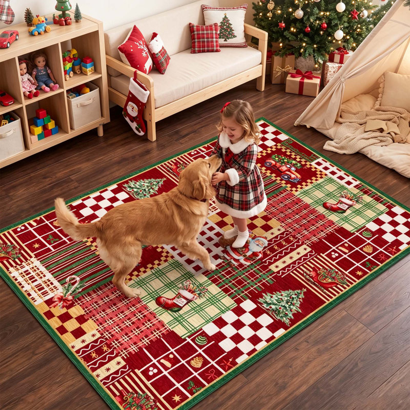 Rectangle Patchwork Washable Area Rug, 60*180cm