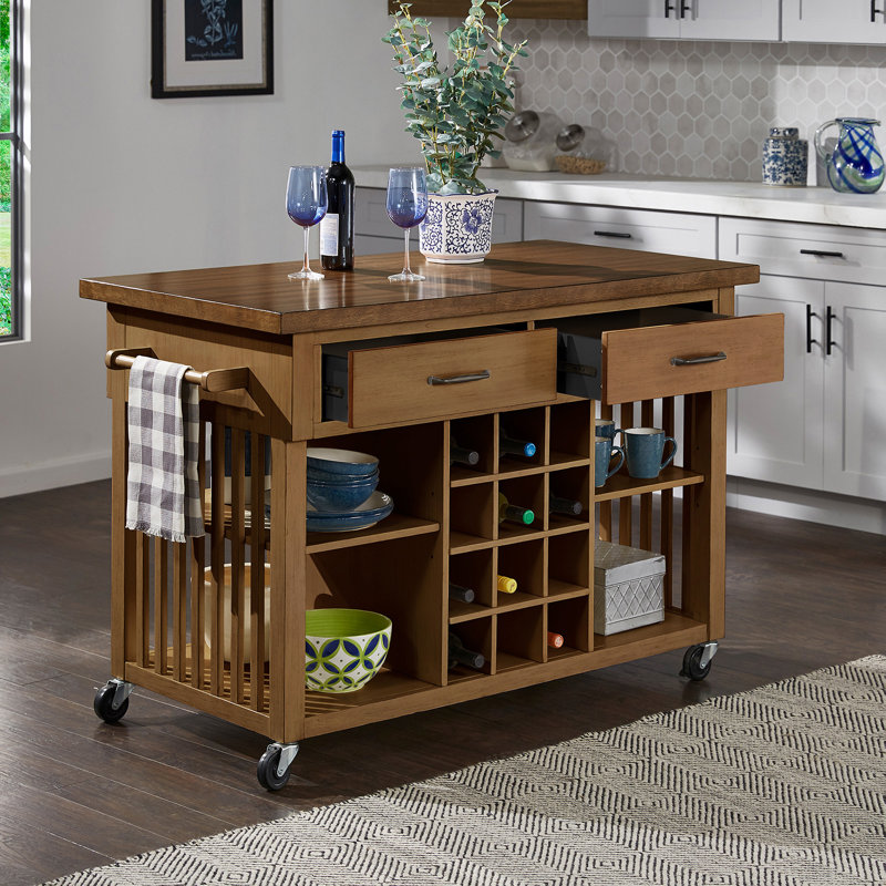 Sariyah Wood Kitchen Cart, Oak