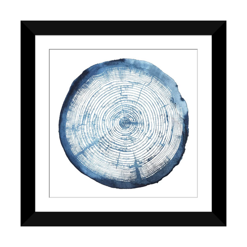 « tree ring overlay i », impression sur toile, Papier d'art encadré noir, Blanc, H 16 po x l 16 po x P 1 po