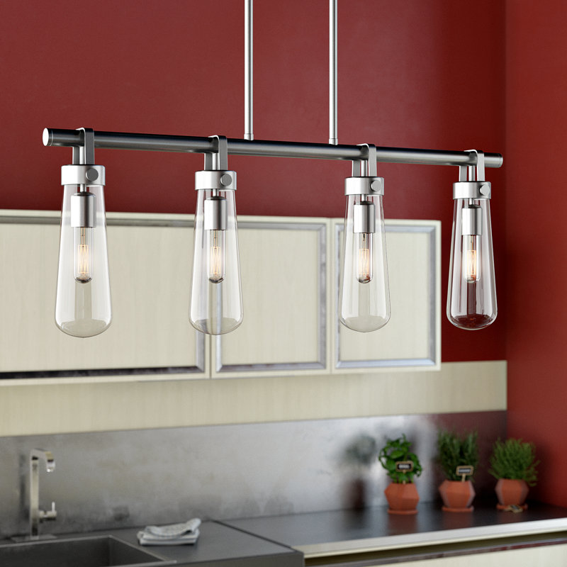 Malupo 4 - Light Kitchen Island Pendant, Brushed Nickel