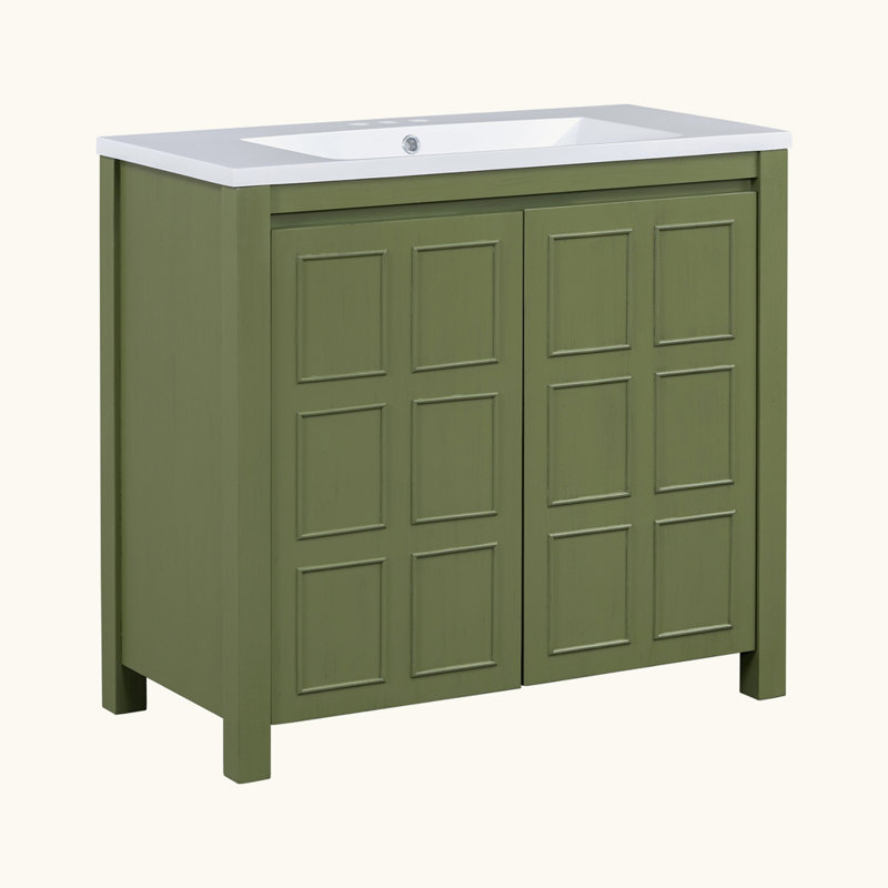 Organisateur de meuble-lavabo avec lavabo Retro, Vert