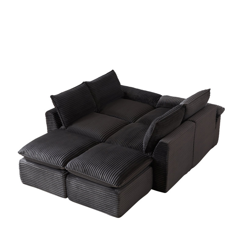 101.57'' Wide Modular Upholstered Sectional, Dark Gray