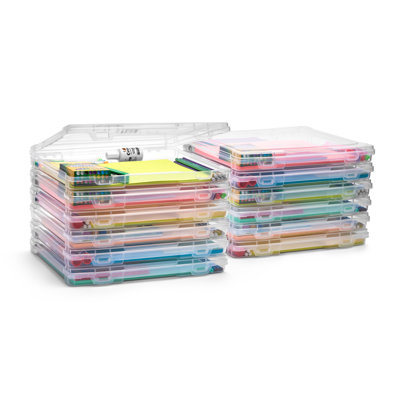 Ensemble de 12 caisses transparentes empilables Sorbus