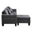 Canapé modulaire 4 places en faux lin gris avec méridienne et porte-gobelet pour le salon intérieur 4 salons, 2 coussins