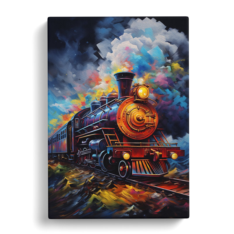 Steam Train Modern - Wrapped Canvas, 50cm H x 35cm W x 3cm D