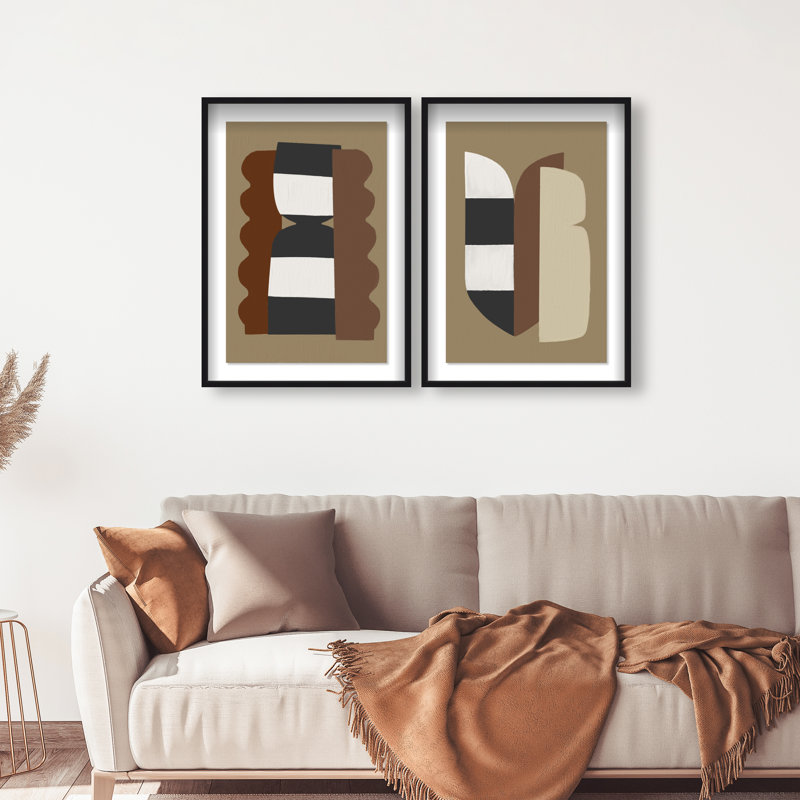 Puzzle Catcher Set Shadowbox Abstract Print by Oliver Gal, Black Frame, 10 x 15, 31.5"H x 46.5"W, Black Shadowbox