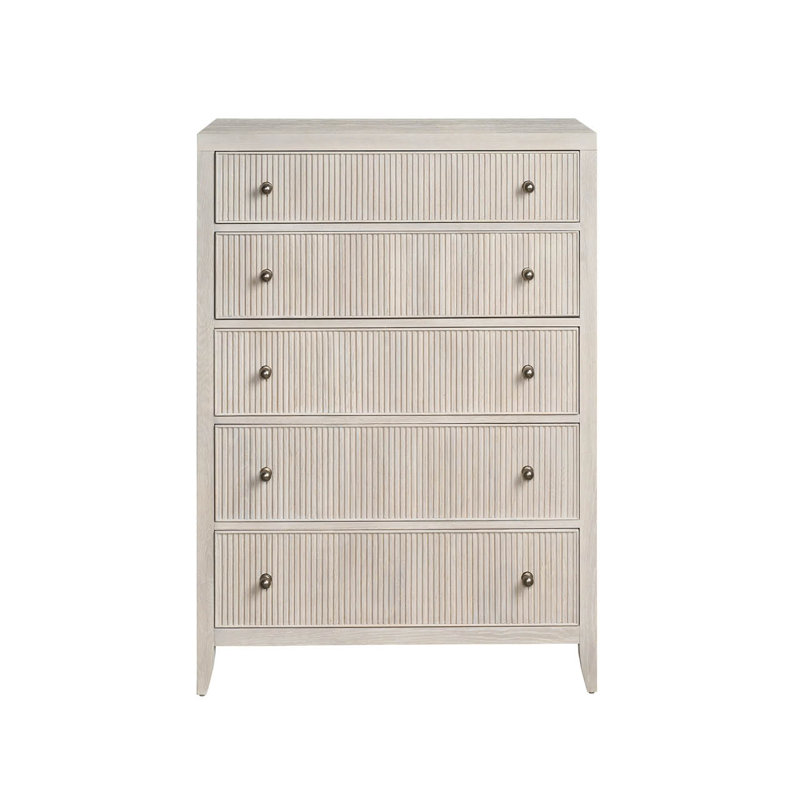 Commode à 5 tiroirs Caterina, Chêne blanc