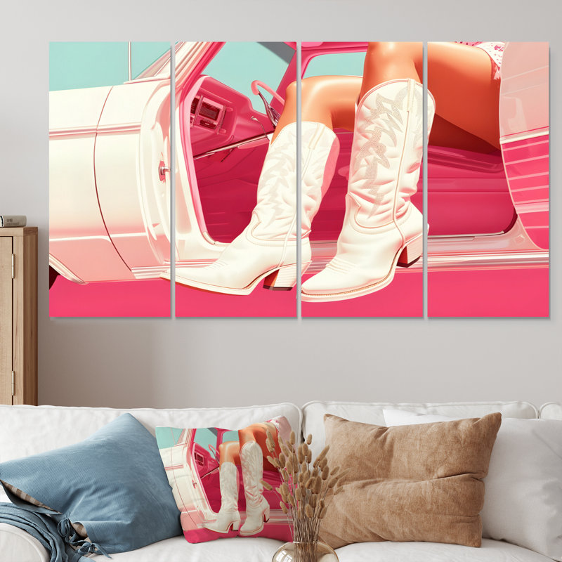 Surfside Beach, Texas Cowgirls - ensemble de salon d'art mural Cowgirls, H 28 po x l 48 po