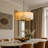 24" 8-Light Luxury Natural Alabaster Chandelier,Large Drum‑Shaped Gold Frame Ceiling Pendant Light for Foyer Dining Room Villa