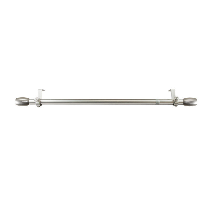 Tringle à rideaux simple à face maymie, Nickel satiné, H 2,5 po x l 84 po x P 1,38 po
