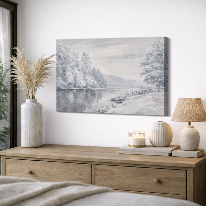 «Winter Snowy River», œuvre d'art sur toile encadrée, impression sur toile, H 12 po x l 18 po, Toile tendue