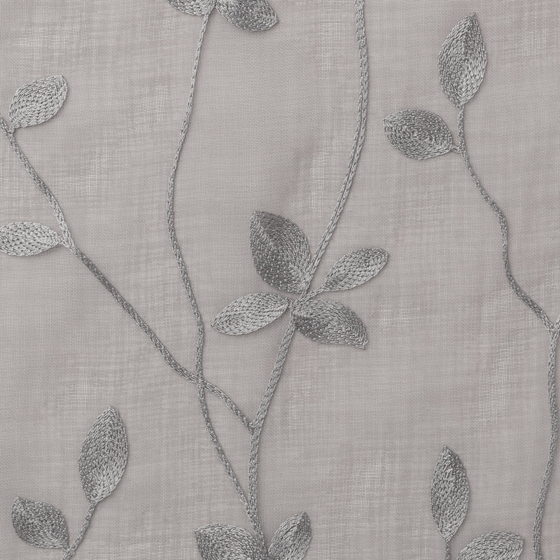 Sage Embroidered Vine Sheer Curtain Panels, 52" x 108"