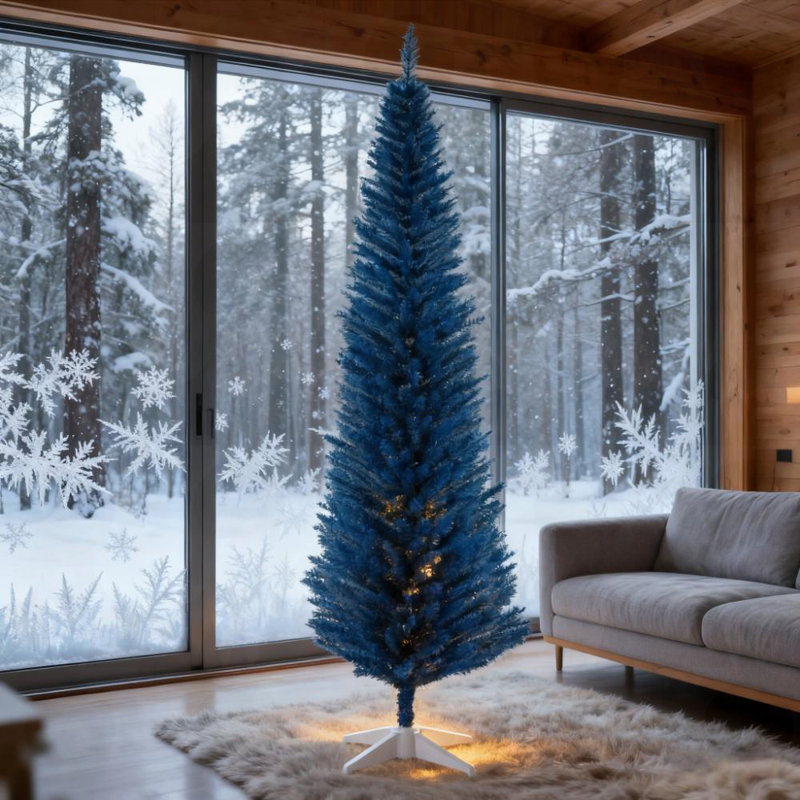 Arbre de Noël artificiel 8 pi, Bleu, H 8 pi
