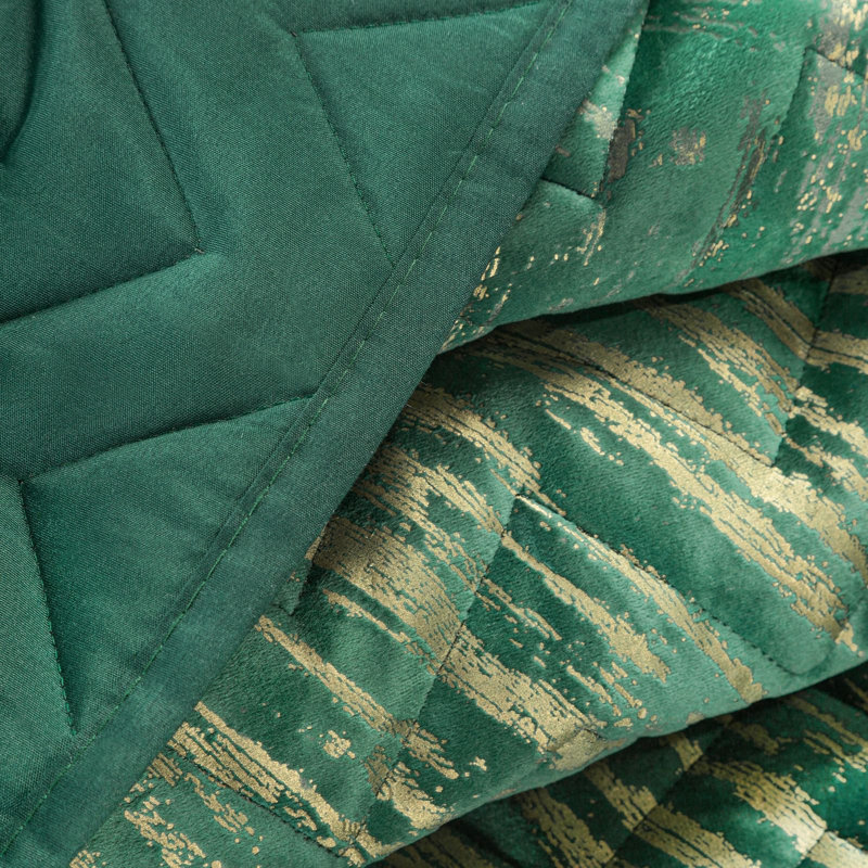 Gasha Polyester Geometric Shapes Bedspread, Dark Green, W220 x L240cm