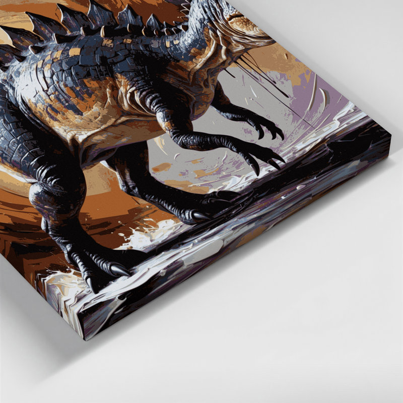 Art mural sur toile brun dinosaure, H 16 po x l 20 po