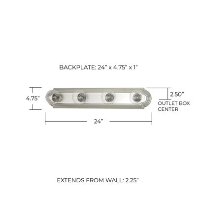  Barre d'éclairage de salle de bain 4 lumières à intensité variable