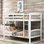 Lit simple au-dessus d'un lit superposé en blanc - Fabrication polyvalente d'une chambre à coucher. Peut accueillir deux matelas. Idéal pour l'espace. L 82,1 po x l 41,22 po x H 57,59 po