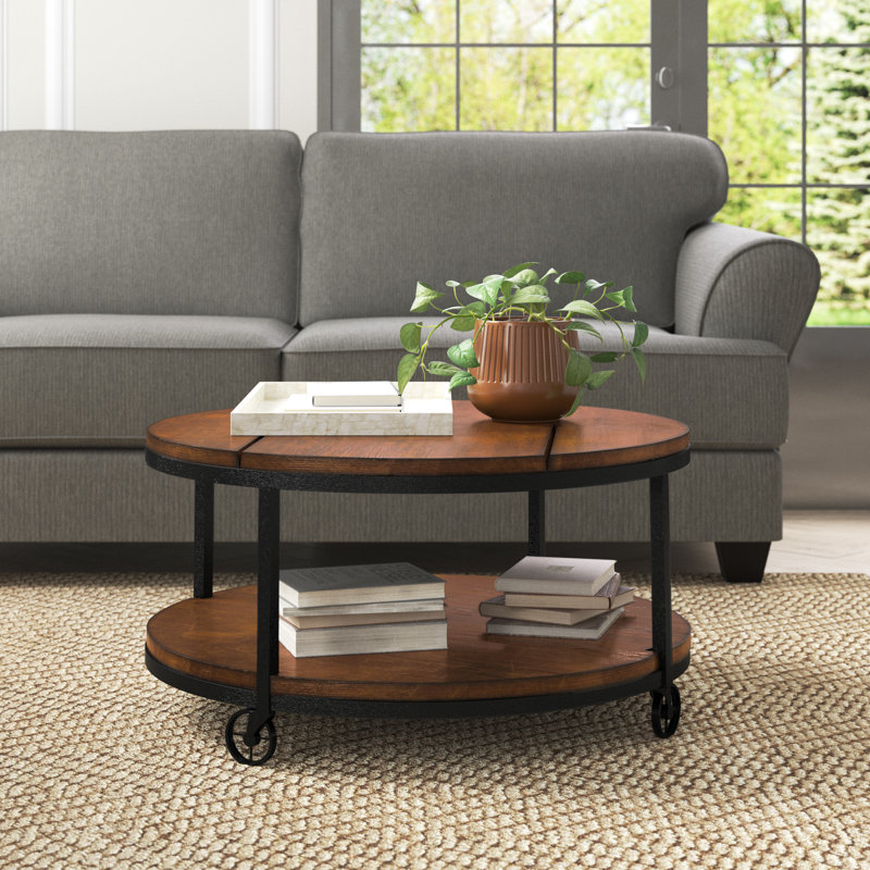 Table basse à roulettes avec rangement Creola