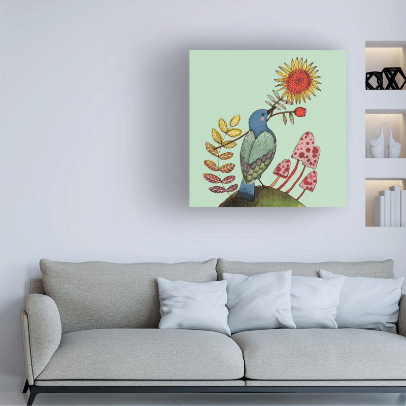 Sylvie Demers tournesol sur toile, H 24 po x l 24 po x P 2 po