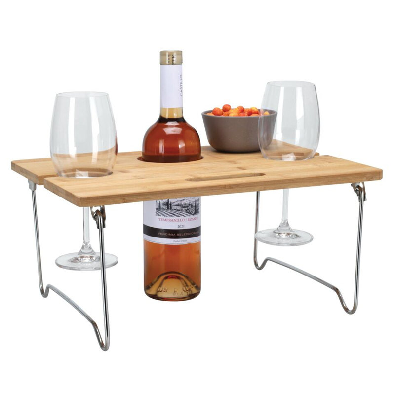 Analilia Solid Wood Tabletop Wine Bottle Rack