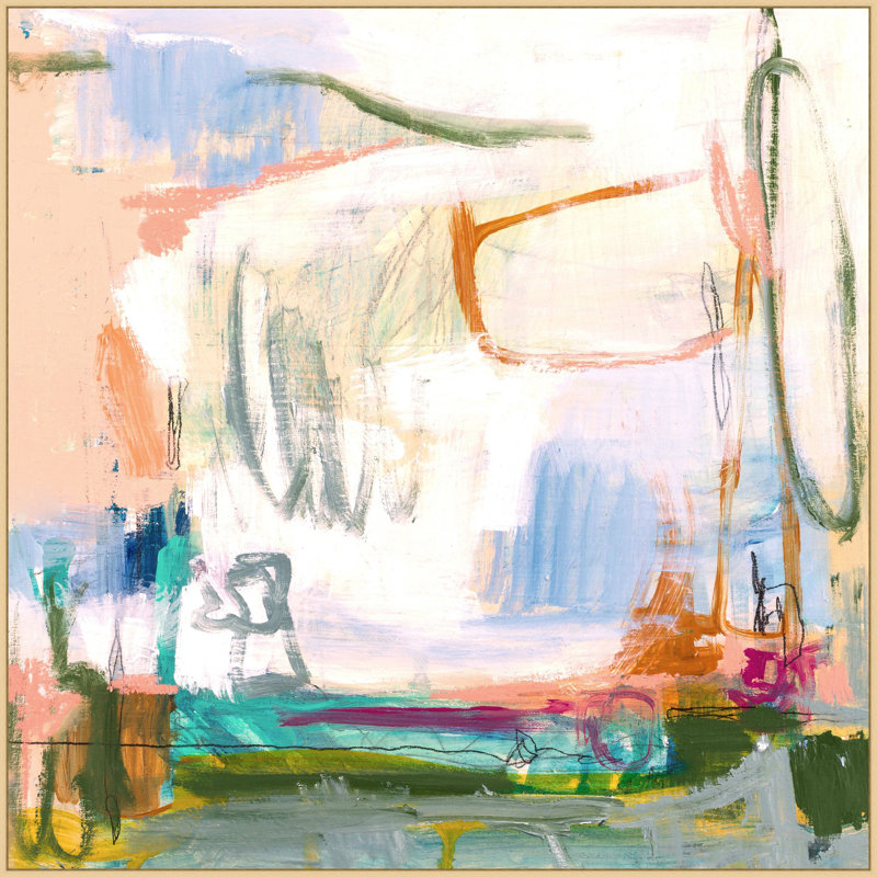 Color And Atmosphere 1 Print, Natural Framed, Orange/Green/White/Blue