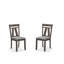 Ensemble de 2 chaises de salle à manger en bois gris, dossier à barreaux en forme de V inversé avec coussin-133713029-133713027