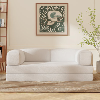 78.74'' Wide Modular Convertible Compression Sleeper Sofa Bed with High-Density Foam and Fixed-Shape Frame