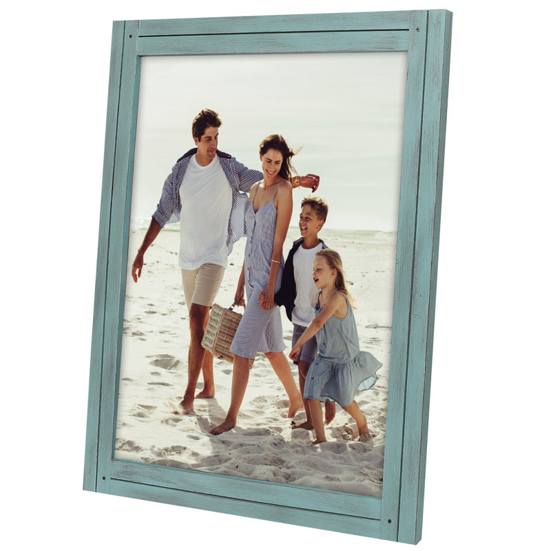Turquoise Blue 16x20 Rustic Wood Picture Frame