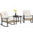 Patio Wicker Furniture Set With Button Tufted Cushions, Rattan Rocking Chairs, Coffee Table-1787383076