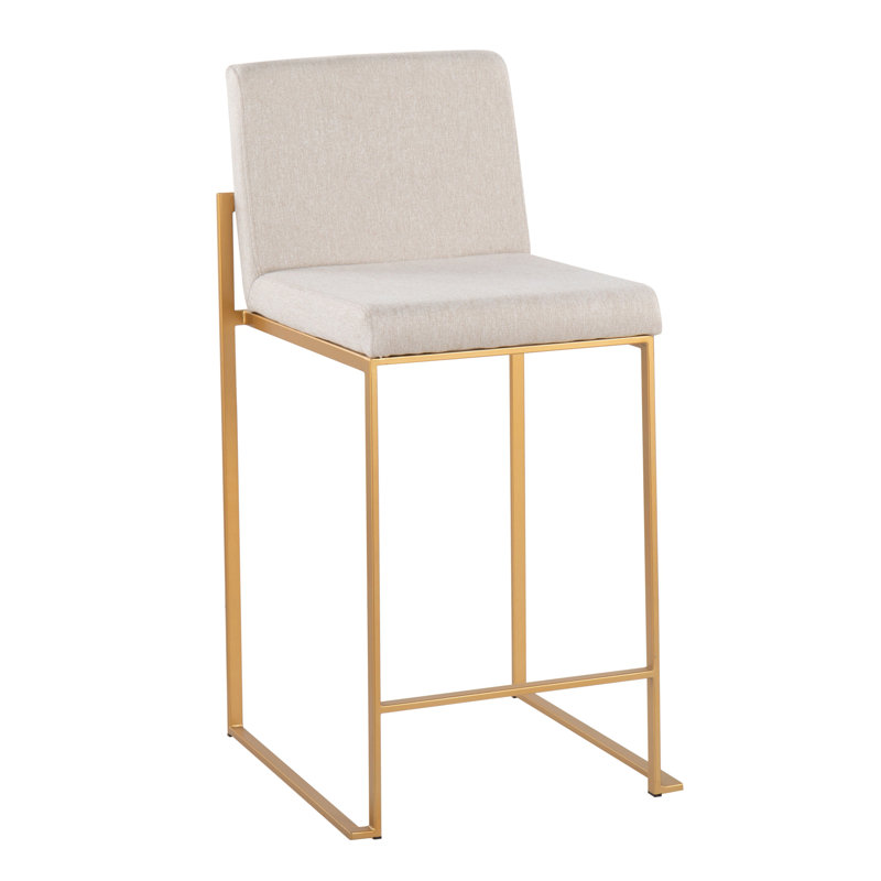 Contemporary Counter Stool, Siège beige / cadre doré, 3