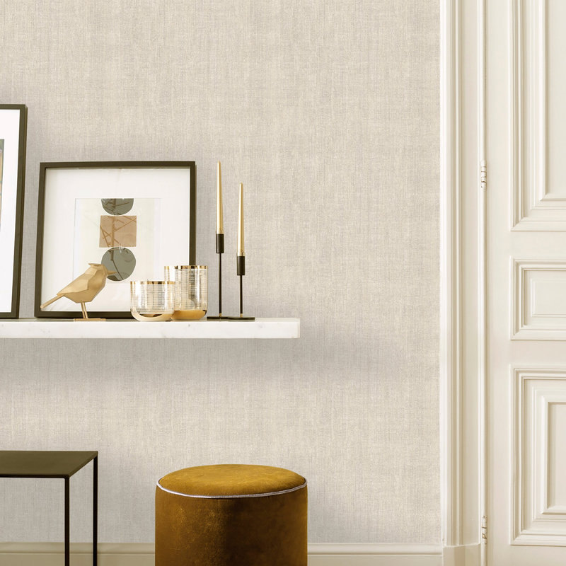 Praveen 10.05m x 2.05cm Semi-Gloss Double Roll, Beige