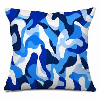 Camouflage Art Fluid Abstract Cotton Blend Reversible Throw Pillow